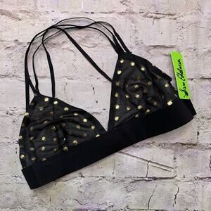 NEW Sam Edelman Bralette in Gold/Black Dot